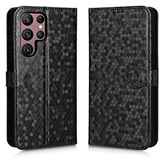 Funda de Cuero Cartera con Soporte Carcasa C01X para Samsung Galaxy S24 Ultra 5G Negro