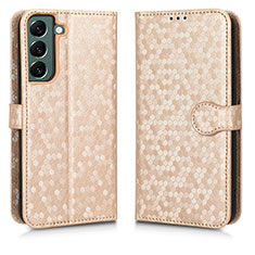 Funda de Cuero Cartera con Soporte Carcasa C01X para Samsung Galaxy S25 5G Oro