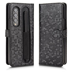 Funda de Cuero Cartera con Soporte Carcasa C01X para Samsung Galaxy Z Fold3 5G Negro