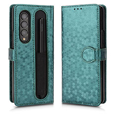 Funda de Cuero Cartera con Soporte Carcasa C01X para Samsung Galaxy Z Fold3 5G Verde