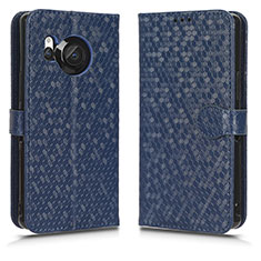 Funda de Cuero Cartera con Soporte Carcasa C01X para Sharp Aquos R8 Azul