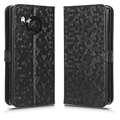 Funda de Cuero Cartera con Soporte Carcasa C01X para Sharp Aquos R8 Negro