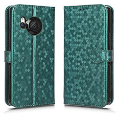 Funda de Cuero Cartera con Soporte Carcasa C01X para Sharp Aquos R8s Verde