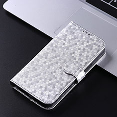 Funda de Cuero Cartera con Soporte Carcasa C01X para Sharp Aquos Sense7 Plus Plata