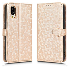 Funda de Cuero Cartera con Soporte Carcasa C01X para Sharp Simple Sumaho 6 Oro