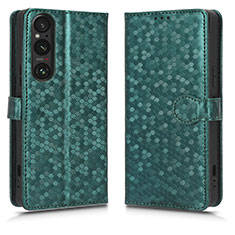 Funda de Cuero Cartera con Soporte Carcasa C01X para Sony Xperia 1 V Verde