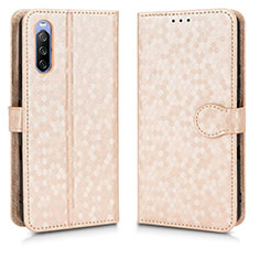 Funda de Cuero Cartera con Soporte Carcasa C01X para Sony Xperia 10 III SO-52B Oro