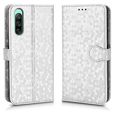 Funda de Cuero Cartera con Soporte Carcasa C01X para Sony Xperia 10 IV SO-52C Plata