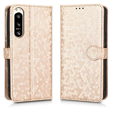 Funda de Cuero Cartera con Soporte Carcasa C01X para Sony Xperia 5 IV Oro