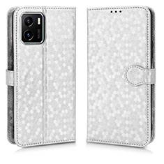 Funda de Cuero Cartera con Soporte Carcasa C01X para Vivo iQOO U5x Plata