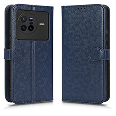 Funda de Cuero Cartera con Soporte Carcasa C01X para Vivo X80 5G Azul