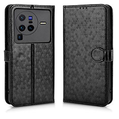 Funda de Cuero Cartera con Soporte Carcasa C01X para Vivo X80 Pro 5G Negro