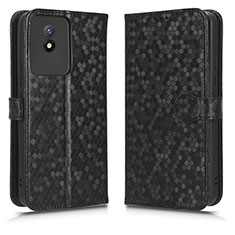 Funda de Cuero Cartera con Soporte Carcasa C01X para Vivo Y02A Negro