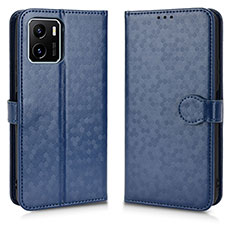 Funda de Cuero Cartera con Soporte Carcasa C01X para Vivo Y10 Azul