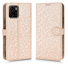 Funda de Cuero Cartera con Soporte Carcasa C01X para Vivo Y10 Oro