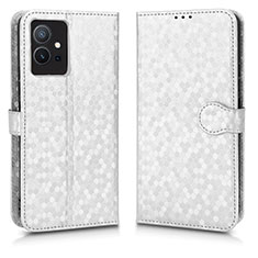 Funda de Cuero Cartera con Soporte Carcasa C01X para Vivo Y30 5G Plata