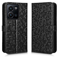 Funda de Cuero Cartera con Soporte Carcasa C01X para Vivo Y35 4G Negro