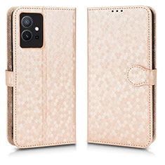 Funda de Cuero Cartera con Soporte Carcasa C01X para Vivo Y52t 5G Oro