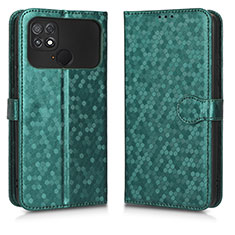 Funda de Cuero Cartera con Soporte Carcasa C01X para Xiaomi Poco C40 Verde