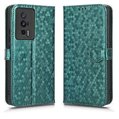 Funda de Cuero Cartera con Soporte Carcasa C01X para Xiaomi Poco F5 Pro 5G Verde