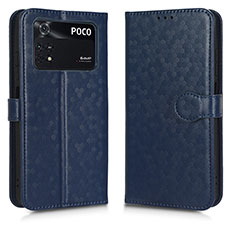 Funda de Cuero Cartera con Soporte Carcasa C01X para Xiaomi Poco M4 Pro 4G Azul