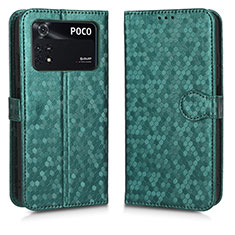 Funda de Cuero Cartera con Soporte Carcasa C01X para Xiaomi Poco M4 Pro 4G Verde