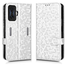 Funda de Cuero Cartera con Soporte Carcasa C01X para Xiaomi Redmi K50 Gaming 5G Plata