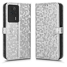 Funda de Cuero Cartera con Soporte Carcasa C01X para Xiaomi Redmi K60E 5G Plata