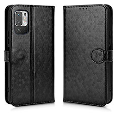 Funda de Cuero Cartera con Soporte Carcasa C01X para Xiaomi Redmi Note 10 JE 5G Negro