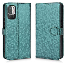 Funda de Cuero Cartera con Soporte Carcasa C01X para Xiaomi Redmi Note 10 JE 5G Verde