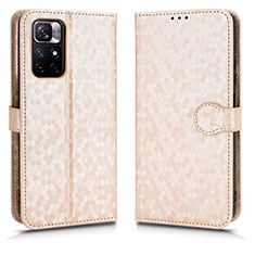 Funda de Cuero Cartera con Soporte Carcasa C01X para Xiaomi Redmi Note 11 5G Oro