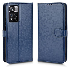 Funda de Cuero Cartera con Soporte Carcasa C01X para Xiaomi Redmi Note 11 Pro+ Plus 5G Azul