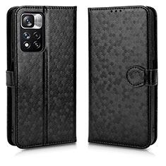 Funda de Cuero Cartera con Soporte Carcasa C01X para Xiaomi Redmi Note 11 Pro+ Plus 5G Negro