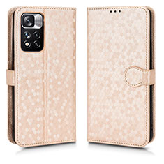 Funda de Cuero Cartera con Soporte Carcasa C01X para Xiaomi Redmi Note 11 Pro+ Plus 5G Oro