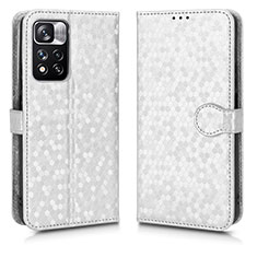 Funda de Cuero Cartera con Soporte Carcasa C01X para Xiaomi Redmi Note 11 Pro+ Plus 5G Plata