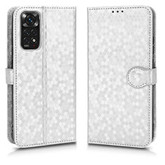 Funda de Cuero Cartera con Soporte Carcasa C01X para Xiaomi Redmi Note 11S 4G Plata