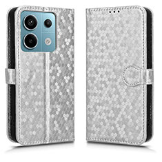 Funda de Cuero Cartera con Soporte Carcasa C01X para Xiaomi Redmi Note 13 Pro 5G Plata