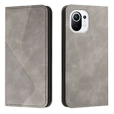 Funda de Cuero Cartera con Soporte Carcasa C02 para Xiaomi Mi 11 Lite 5G NE Gris