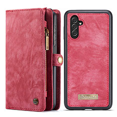 Funda de Cuero Cartera con Soporte Carcasa C02S para Samsung Galaxy A04s Rojo