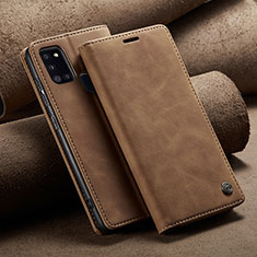 Funda de Cuero Cartera con Soporte Carcasa C02S para Samsung Galaxy A21s Marron Claro