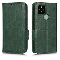 Funda de Cuero Cartera con Soporte Carcasa C02X para Google Pixel 5 Verde