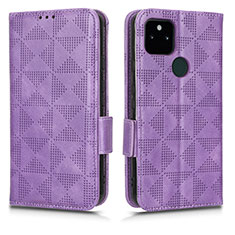 Funda de Cuero Cartera con Soporte Carcasa C02X para Google Pixel 5a 5G Morado