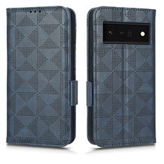 Funda de Cuero Cartera con Soporte Carcasa C02X para Google Pixel 6 Pro 5G Azul