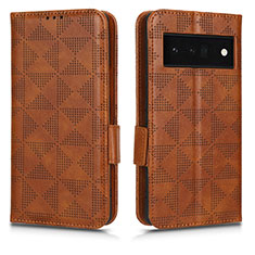 Funda de Cuero Cartera con Soporte Carcasa C02X para Google Pixel 6 Pro 5G Marron