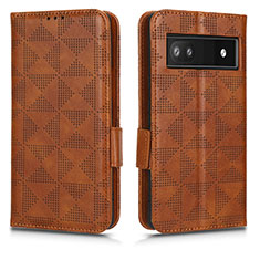 Funda de Cuero Cartera con Soporte Carcasa C02X para Google Pixel 6a 5G Marron