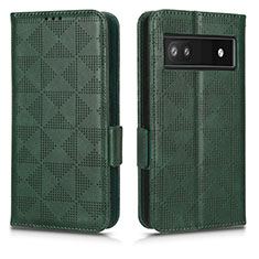 Funda de Cuero Cartera con Soporte Carcasa C02X para Google Pixel 6a 5G Verde