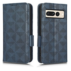 Funda de Cuero Cartera con Soporte Carcasa C02X para Google Pixel 7 Pro 5G Azul