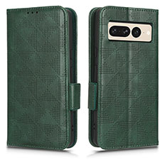 Funda de Cuero Cartera con Soporte Carcasa C02X para Google Pixel 7 Pro 5G Verde