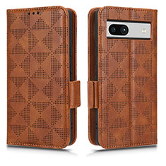 Funda de Cuero Cartera con Soporte Carcasa C02X para Google Pixel 7a 5G Marron