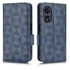 Funda de Cuero Cartera con Soporte Carcasa C02X para Huawei Honor X5 Plus Azul